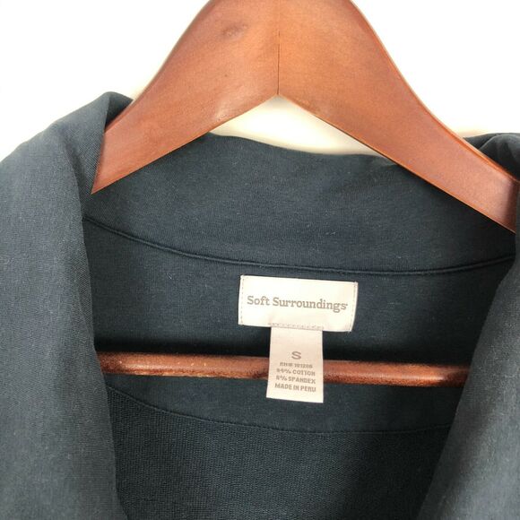 Soft Surroundings Blue Jacket Crochet Knit Detail Women's Size Small - Picture 4 of 6